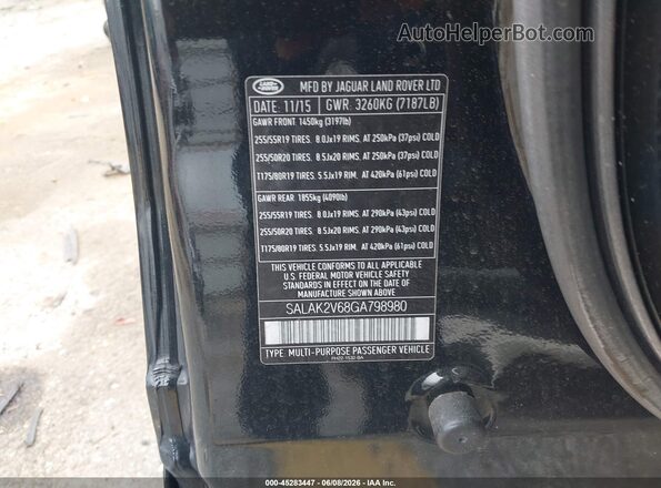 SALAK2V68GA798980 2016 LAND ROVER LR4 Black Engine compartment view