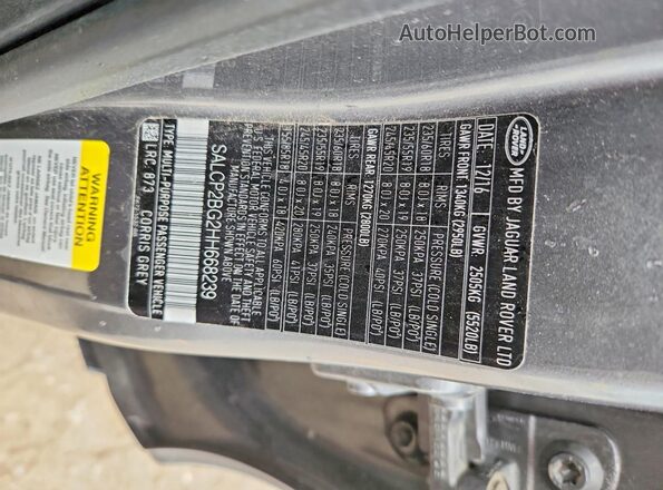 SALCP2BG2HH668239 2017 LAND ROVER DISCOVERY Gray Շարժիչի բաժամունքի տեսք