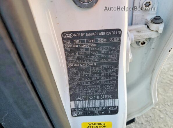 SALCP2BG4HH641950 2017 LAND ROVER DISCOVERY White ძრავის განყოფილების ხედი