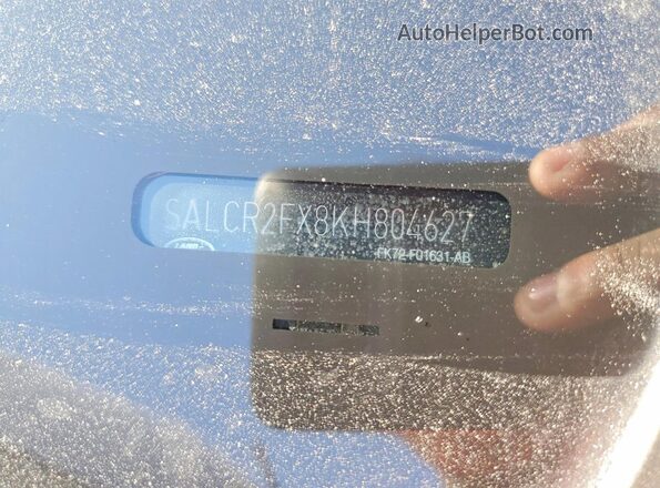 SALCR2FX8KH804627 2019 LAND ROVER DISCOVERY Gray Вид підкапотного простору