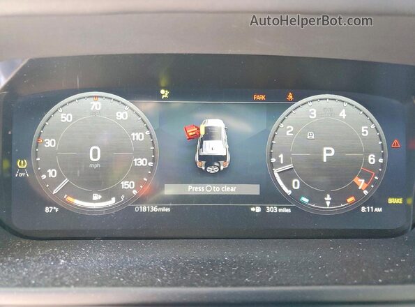 SALE2EEU1S2367580 2025 LAND ROVER DEFENDER White Vista del cuadro de instrumentos