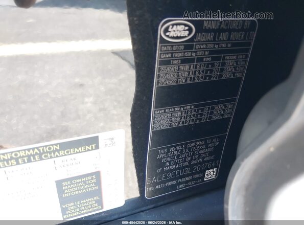 SALE9EEU3L2017641 2020 LAND ROVER DEFENDER Black ძრავის განყოფილების ხედი