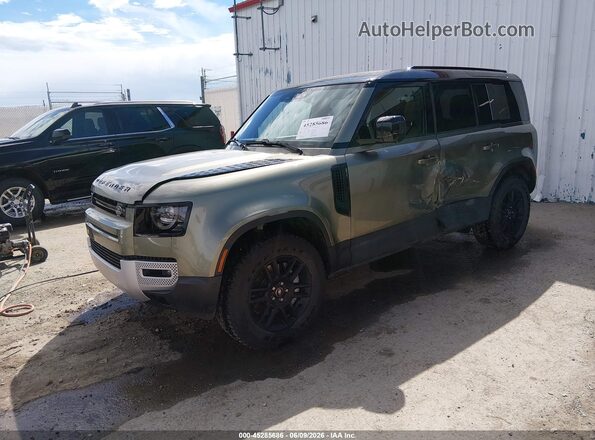 SALEJ7EU4S2427091 2025 LAND ROVER DEFENDER Green წინა მარცხენა ხედი სამი მეოთხედიდან