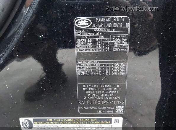 SALEJ7EX0R2340132 2024 LAND ROVER DEFENDER Black Շարժիչի բաժամունքի տեսք