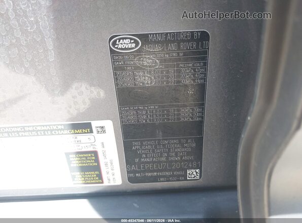 SALEPEEU7L2012481 2020 LAND ROVER DEFENDER Gray 