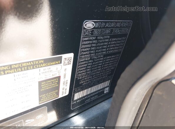 SALGS2RU9LA413973 2020 LAND ROVER RANGE ROVER Black Շարժիչի բաժամունքի տեսք