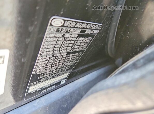 SALGS2SV1KA539293 2019 LAND ROVER RANGE Black Widok naklejki z numerem VIN