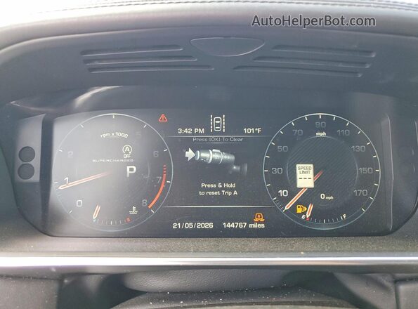 SALGV2EFXGA258063 2016 LAND ROVER RANGE Black Instrument cluster view
