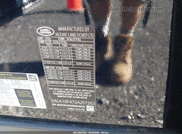 SALK19F47SA257263 2025 LAND ROVER RANGE ROVER Black ძრავის განყოფილების ხედი
