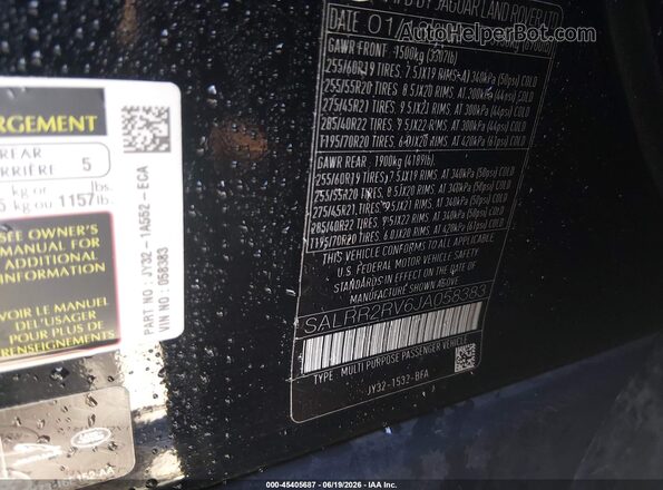 SALRR2RV6JA058383 2018 LAND ROVER DISCOVERY Black Widok komory silnika