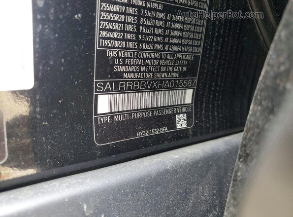 SALRRBBVXHA015587 2017 LAND ROVER DISCOVERY Black VIN կոդի պիտակի տեսք