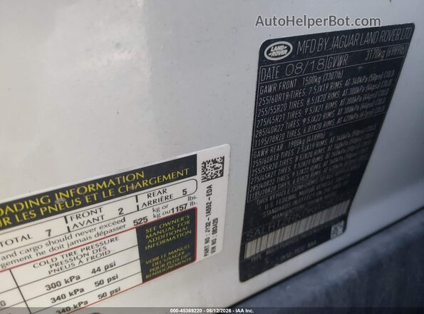 SALRT2RK0KA083420 2019 LAND ROVER DISCOVERY White Engine compartment view