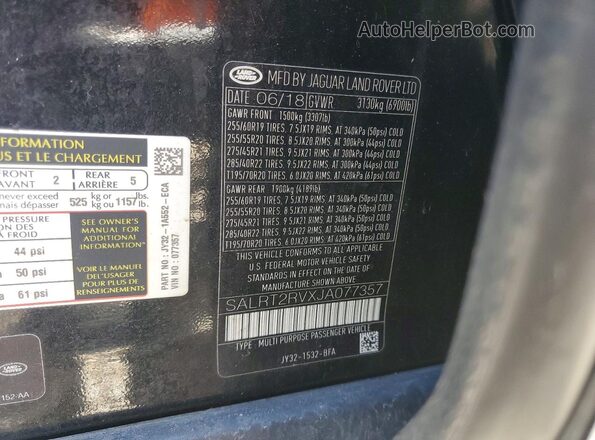 SALRT2RVXJA077357 2018 LAND ROVER DISCOVERY Black Вид підкапотного простору