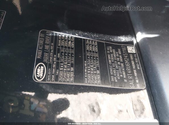 SALRT4RU6M2451187 2021 LAND ROVER DISCOVERY Black ძრავის განყოფილების ხედი