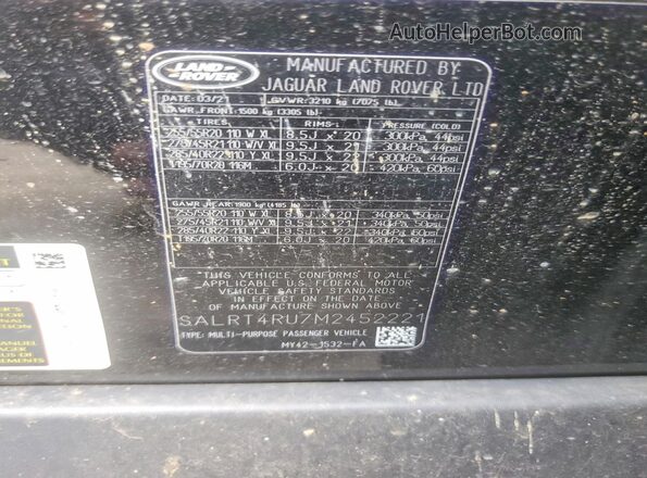 SALRT4RU7M2452221 2021 LAND ROVER DISCOVERY Black 