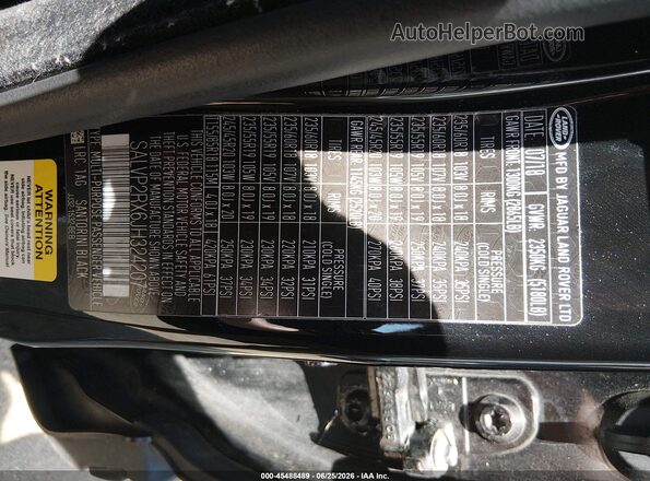 SALVP2RX6JH324207 2018 LAND ROVER RANGE ROVER EVOQUE Black Շարժիչի բաժամունքի տեսք
