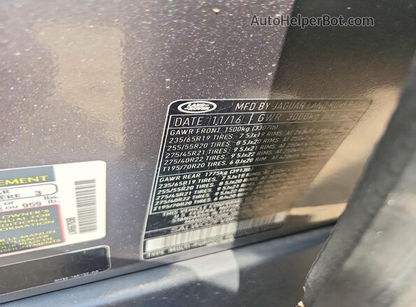 SALWG2FV8HA667658 2017 LAND ROVER RANGE Gray Widok komory silnika