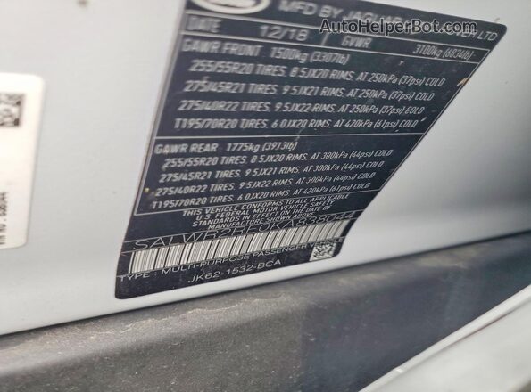 SALWR2RE0KA838044 2019 LAND ROVER RANGE Белый 
