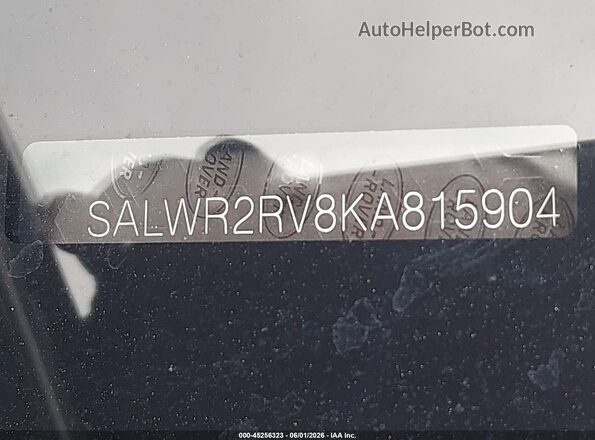 SALWR2RV8KA815904 2019 LAND ROVER RANGE ROVER SPORT Серый Вид подкапотного пространства