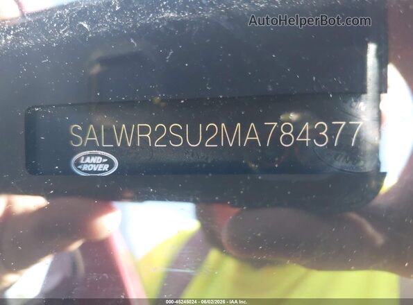 SALWR2SU2MA784377 2021 LAND ROVER RANGE ROVER SPORT Красный Вид подкапотного пространства