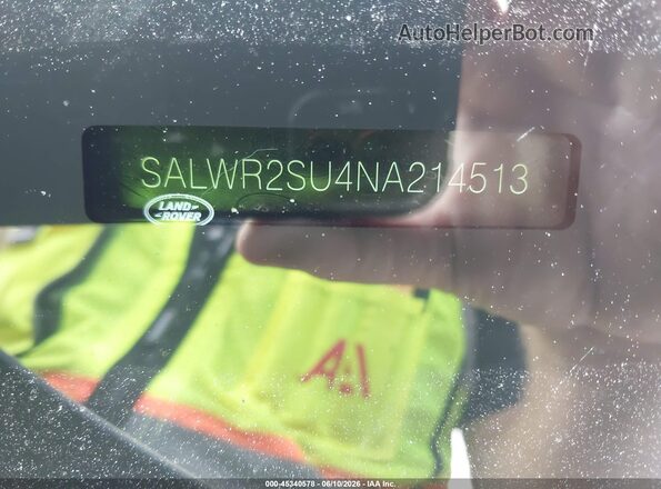 SALWR2SU4NA214513 2022 LAND ROVER RANGE ROVER SPORT Black Շարժիչի բաժամունքի տեսք