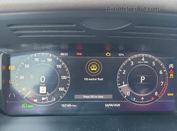 SALWR2SU8LA881789 2020 LAND ROVER RANGE Black Instrument cluster view