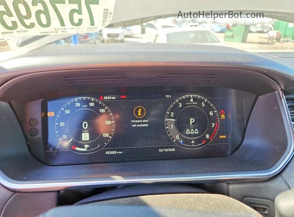 SALWS2RU6NA209453 2022 LAND ROVER RANGE Gray Вид щитка приладів