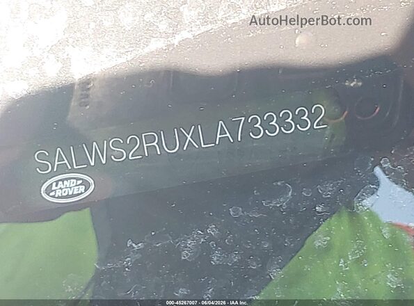 SALWS2RUXLA733332 2020 LAND ROVER RANGE ROVER SPORT Черный 