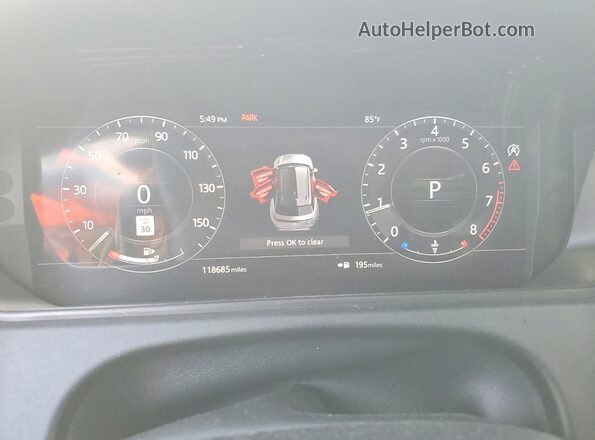 SALYB2EX7KA217792 2019 LAND ROVER RANGE Red ხელსაწყოთა პანელის ხედი