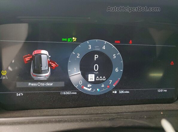 SALYJ2EX1TA820144 2026 LAND ROVER RANGE White Vista del cuadro de instrumentos