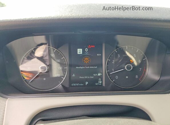 SALYK2FV9LA253157 2020 LAND ROVER RANGE Charcoal Widok zestawu wskaźników
