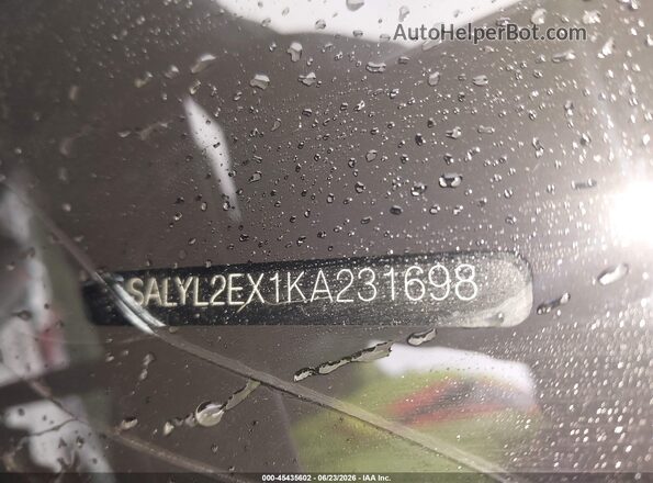 SALYL2EX1KA231698 2019 LAND ROVER RANGE ROVER VELAR Black ძრავის განყოფილების ხედი