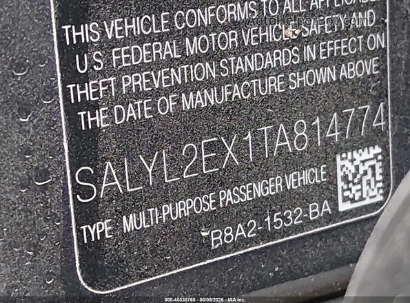 SALYL2EX1TA814774 2026 LAND ROVER RANGE ROVER VELAR Gray Widok komory silnika