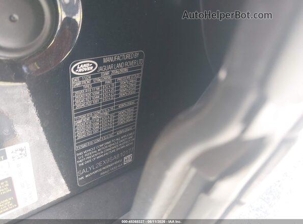 SALYL2EX9SA810177 2025 LAND ROVER RANGE ROVER VELAR Black ძრავის განყოფილების ხედი