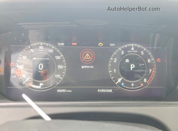 SALYL2FV8KA232120 2019 LAND ROVER RANGE Black Instrument cluster view