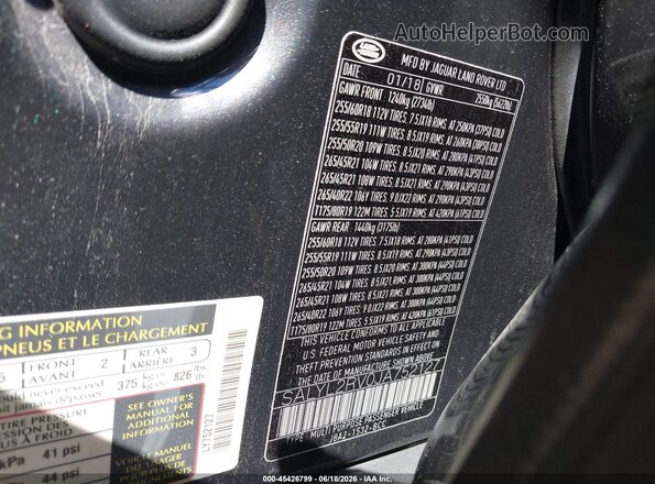 SALYL2RV0JA752127 2018 LAND ROVER RANGE ROVER VELAR Gray Vista del compartimento del motor