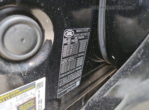 SALYT2EX4MA299934 2021 LAND ROVER RANGE Black VIN կոդի պիտակի տեսք