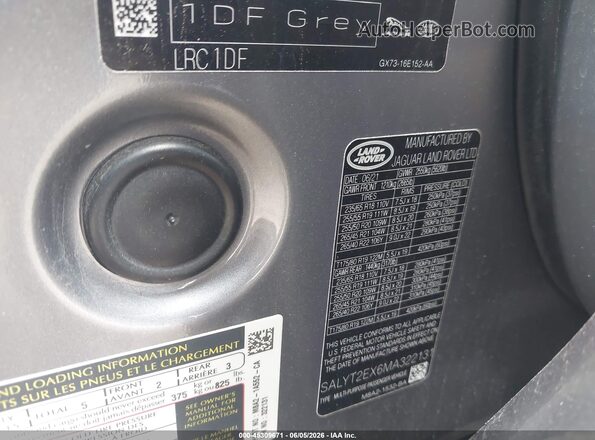 SALYT2EX6MA322131 2021 LAND ROVER RANGE ROVER VELAR Gray Widok komory silnika