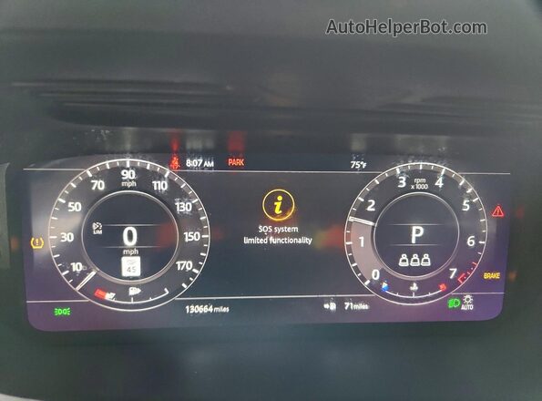 SALZJ2FX7LH115066 2020 LAND ROVER RANGE Black Instrument cluster view