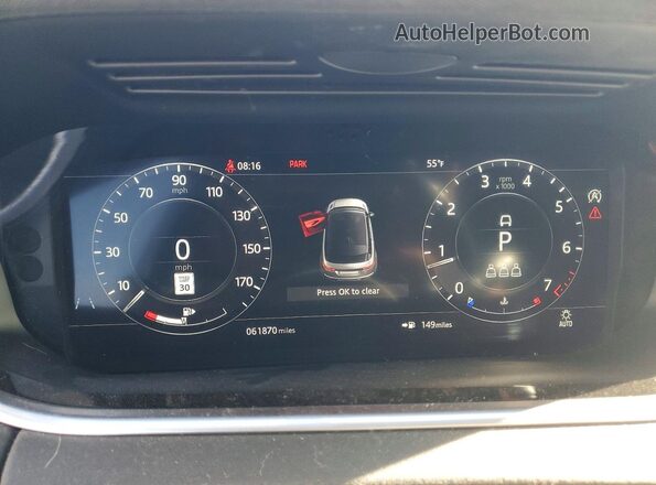 SALZP2FX1LH077428 2020 LAND ROVER RANGE White Սարքավորումների վահանակի տեսք