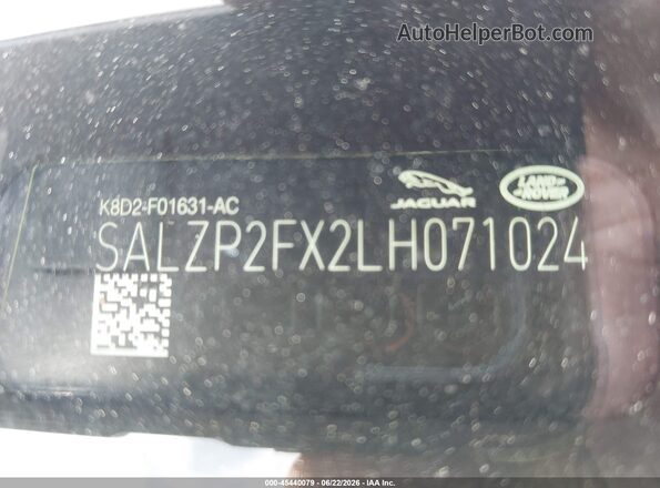 SALZP2FX2LH071024 2020 LAND ROVER RANGE ROVER EVOQUE Серебряный 