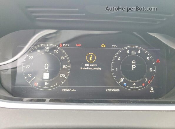SALZP2FX8LH059427 2020 LAND ROVER RANGE Gray Вид щитка приладів