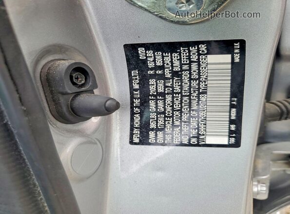 SHHFK7H35LU217463 2020 HONDA CIVIC Silver VIN կոդի պիտակի տեսք