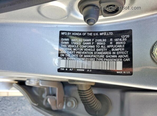SHHFK7H42MU211002 2021 HONDA CIVIC Серебряный 
