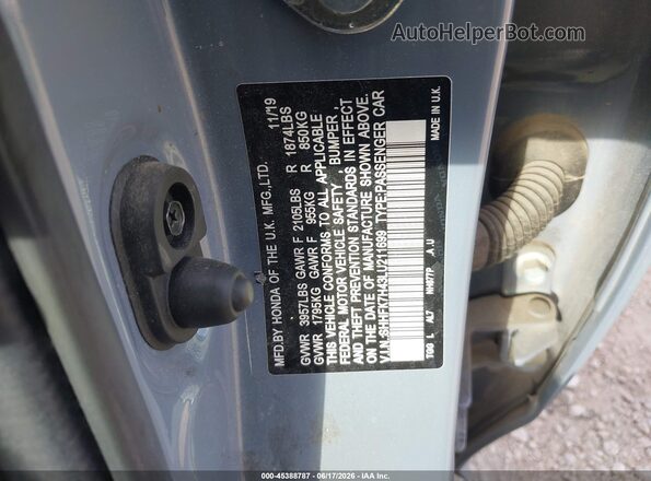 SHHFK7H43LU211699 2020 HONDA CIVIC Серый Вид подкапотного пространства