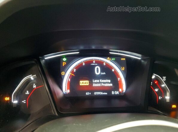 SHHFK7H43LU214442 2020 HONDA CIVIC Gray Vista del cuadro de instrumentos