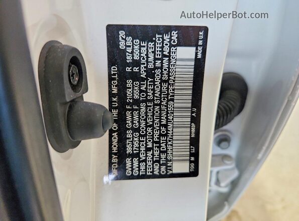 SHHFK7H44MU401559 2021 HONDA CIVIC White 