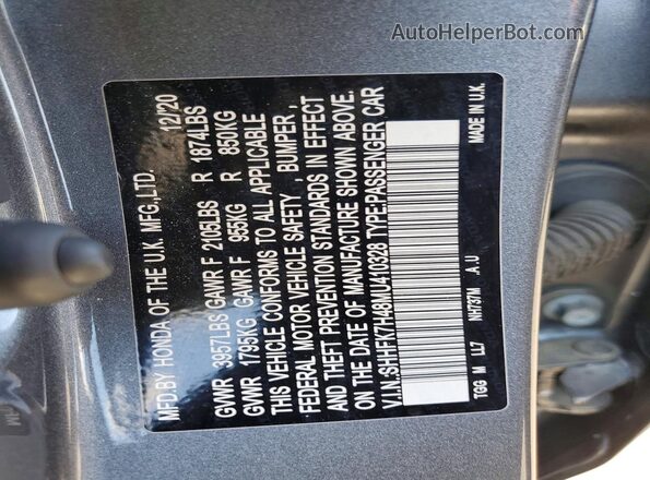 SHHFK7H48MU410328 2021 HONDA CIVIC Gray Vista del compartimento del motor