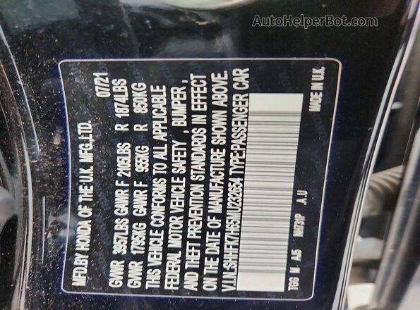 SHHFK7H65MU232654 2021 HONDA CIVIC Black Widok komory silnika
