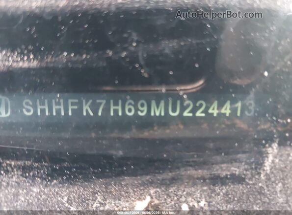 SHHFK7H69MU224413 2021 HONDA CIVIC Gray Առջևի վահանակի տեսք